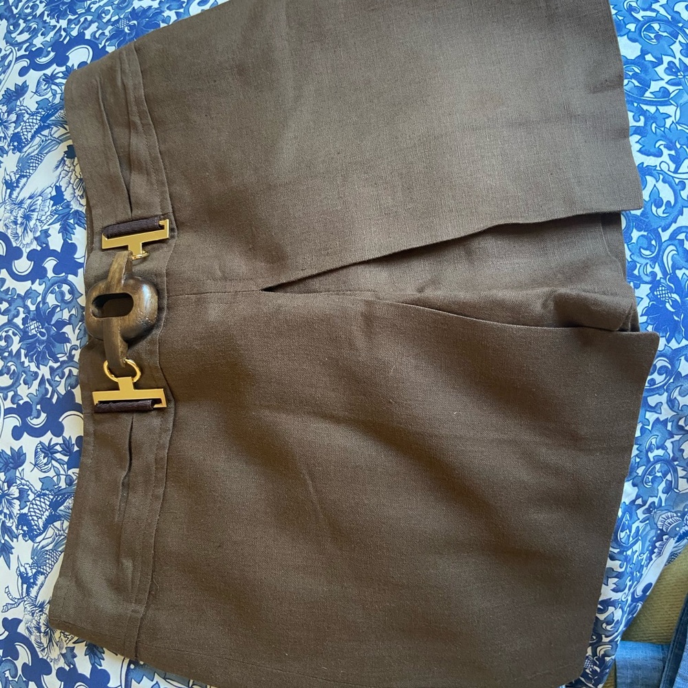 Beautiful Linen Brown Shorts